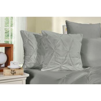 Diamond Pintuck Premium Ultra Soft Cushion Covers 2-Pack - Grey