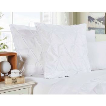 Diamond Pintuck Premium Ultra Soft European Pillowcases 2-Pack - White