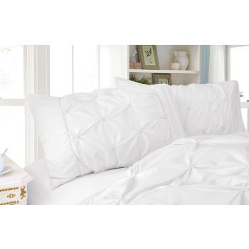 Diamond Pintuck Premium Ultra Soft King size Pillowcases 2-Pack - White