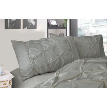 Diamond Pintuck Premium Ultra Soft King size Pillowcases 2-Pack - Grey