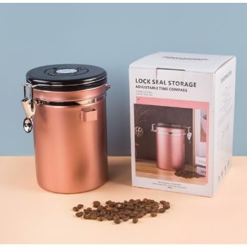 1.5L Storage Container with Spoon Champagne Gold