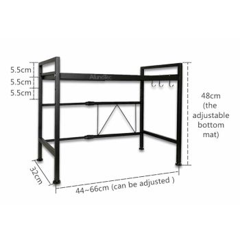 Adjustable Width & Height Microwave Shelf White