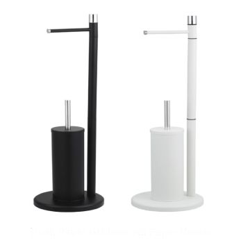 Toilet Brush & Paper Roll Holder Set Black