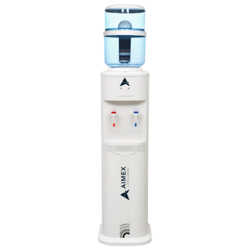 Luxurious White Free Standing Hot and Cold-Water Dispenser with Filter Bottle and LG Compressor