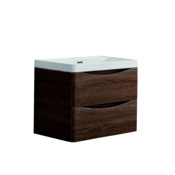 Ancona wall hung bathroom vanity 600mm Rose wood