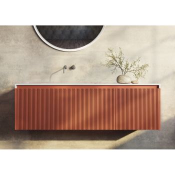 Rimini wall hung bathroom vanity 1400mm PotterÃ•s Clay