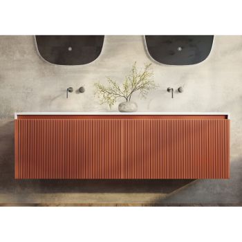 Rimini wall hung bathroom vanity 1500mm PotterÃ•s Clay