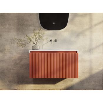 Rimini wall hung bathroom vanity 800mm PotterÃ•s Clay