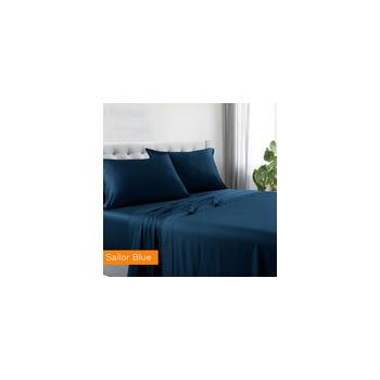 1200tc hotel quality cotton rich sheet set double sailor blue