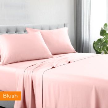 1200tc hotel quality cotton rich sheet set king blush