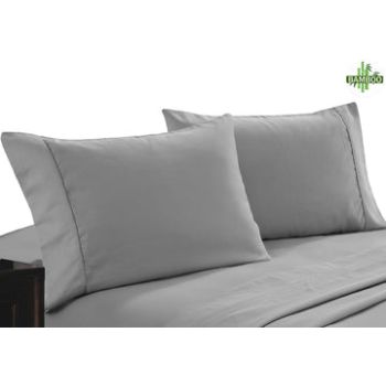 400 thread count bamboo cotton twin pack pillowcase silver