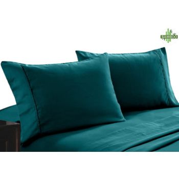 400 thread count bamboo cotton twin pack pillowcase teal