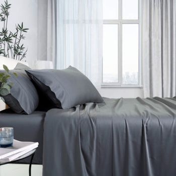 1000tc bamboo cotton sheet set mega king charcoal