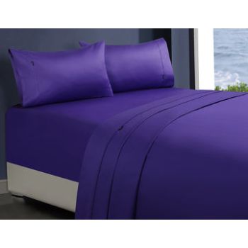 1000tc egyptian cotton 1 fitted sheet and 2 pillowcases mega queen violet