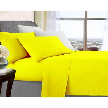 ultra soft microfibre sheet set double yellow