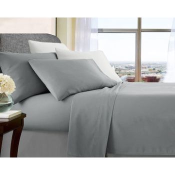 ultra soft microfibre sheet set single silver