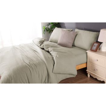 Microflannel duvet cover and sheet comb set Double silver