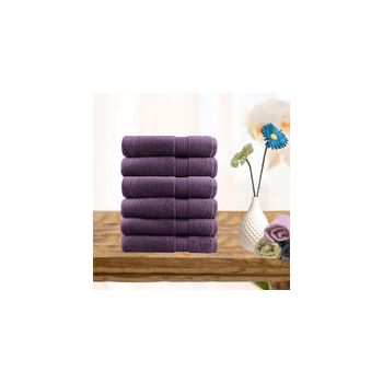 6 piece ultra light cotton face washers in aubergine