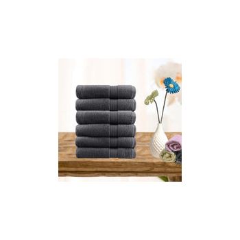 6 piece ultra light cotton face washers in charcoal