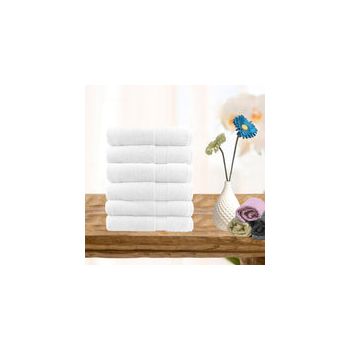 6 piece ultra light cotton face washers in white