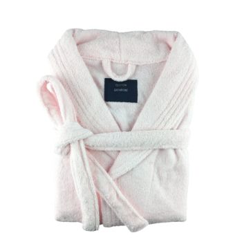 small medium egyptian cotton terry toweling bathrobe baby pink