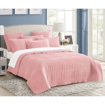 7 piece vintage stone wash comforter set king nude pink