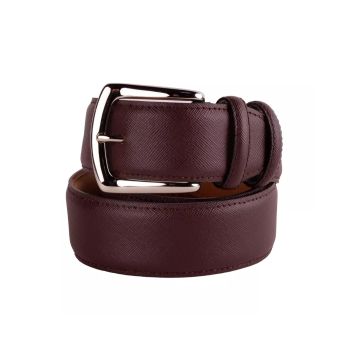 Genuine Saffiano Calfskin Belt with Brass Buckle 115 cm Men