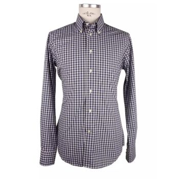 Milano Squares Blue Shirt 38 IT Men