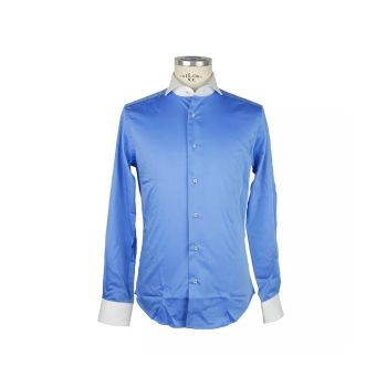 Mens Light Blue Contrast Collar Shirt 39 IT Men