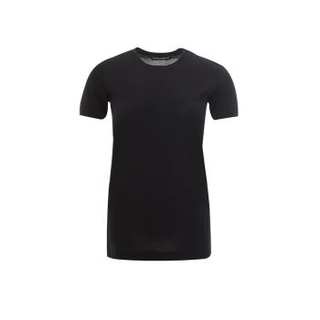 Black Wool T-Shirt with Short Sleeves 42 IT Women