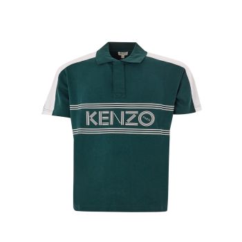 Authentic Kenzo Green Piquet Cotton Polo with Iconic Logo 3XL Men