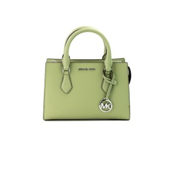 Michael Kors Women's Sheila Small Light Sage Vegan Leather Center Zip Satchel Purse Bag - One Size