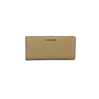 Michael Kors Women's Jet Set Travel Large Camel Leather Continental Wristlet Wallet - One Size