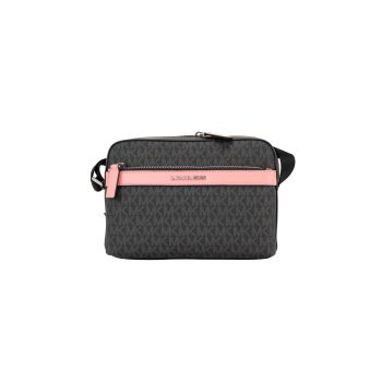 Michael Kors Cooper Small Utility Crossbody - Black Signature/Pink One Size Women