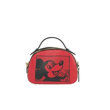 Coach Mickey Mouse X Keith Haring Serena Pebble Leather Satchel One Size Women