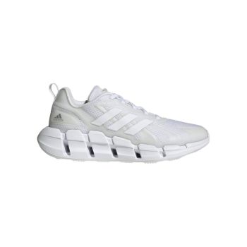 White Leatherette and Mesh Running Shoes - 10 US