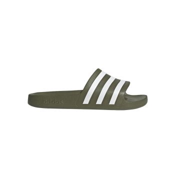 Green Adidas Slides with Signature Stripes - 7 US