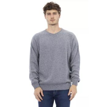 Alpha Studio Men's Light Blue Viscose Sweater - 46 IT