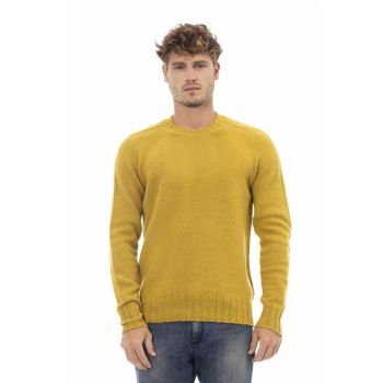 Alpha Studio Men's Yellow Wool Sweater - 50 IT