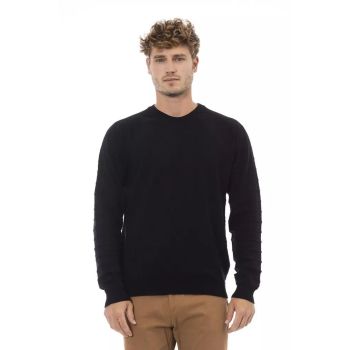 Alpha Studio Men's Black Viscose Sweater - 46 IT