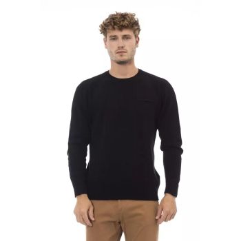 Alpha Studio Men's Black Viscose Sweater - 54 IT