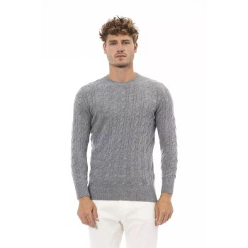 Alpha Studio Men's Gray Viscose Sweater - 46 IT