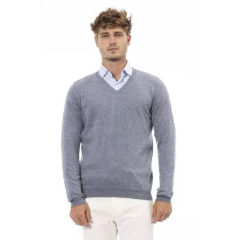 Alpha Studio Men's Light Blue Viscose Sweater - 56 IT