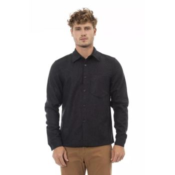 Alpha Studio Men's Gray Wool Shirt - 48 IT