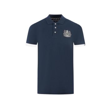 Aquascutum Men's Blue Cotton Polo Shirt - XL