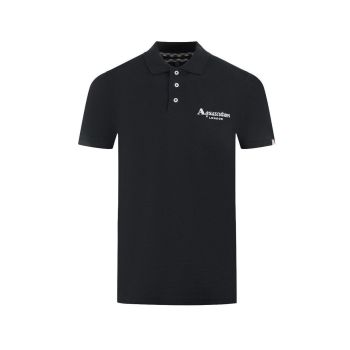 Aquascutum Men's Black Cotton Polo Shirt - S