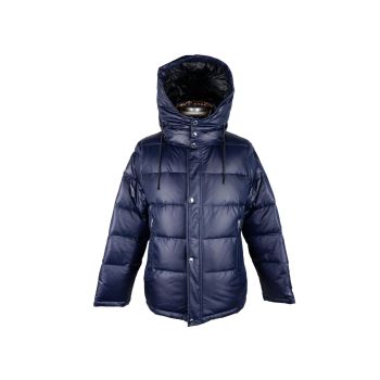 Removable Hood Blue Aquascutum Jacket with Goose Down Padding 54 IT Men