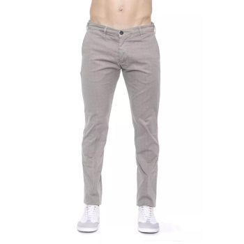 Mens Micro-Pattern Trousers with Zip and Buttons Closure 46 IT Men