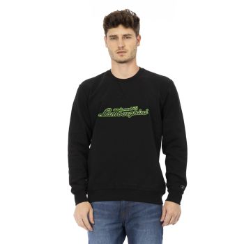 Front Print Crewneck Sweatshirt with Logo Sleeve Insert S Men