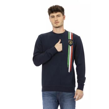 Shield Logo Crewneck Sweatshirt with Tricolor Print L Men